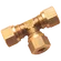 1/2 OD X 1/4 OD REDUCING BRASS TEE
