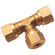1/2 OD X 1/4 OD REDUCING BRASS TEE