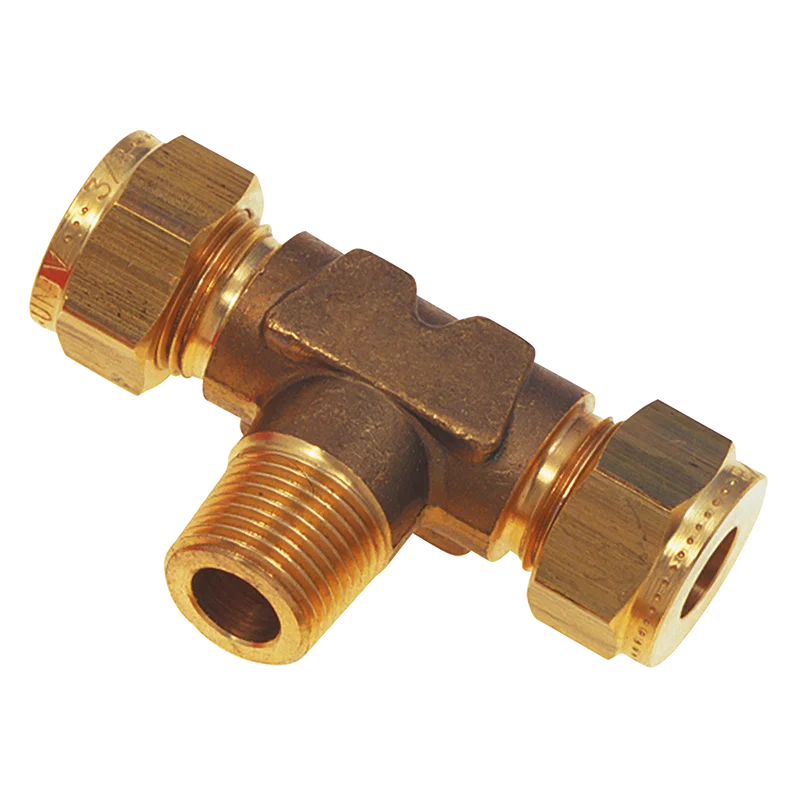 1/4 OD X 1/4 BSPT TEE MALE STUD BRANCH