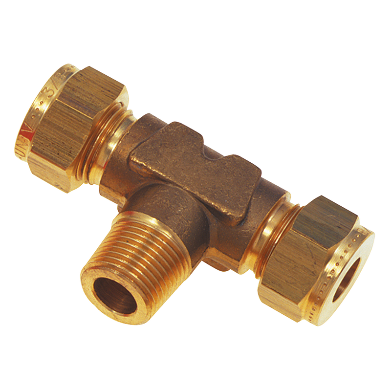 1/4 OD X 1/4 BSPT TEE MALE STUD BRANCH