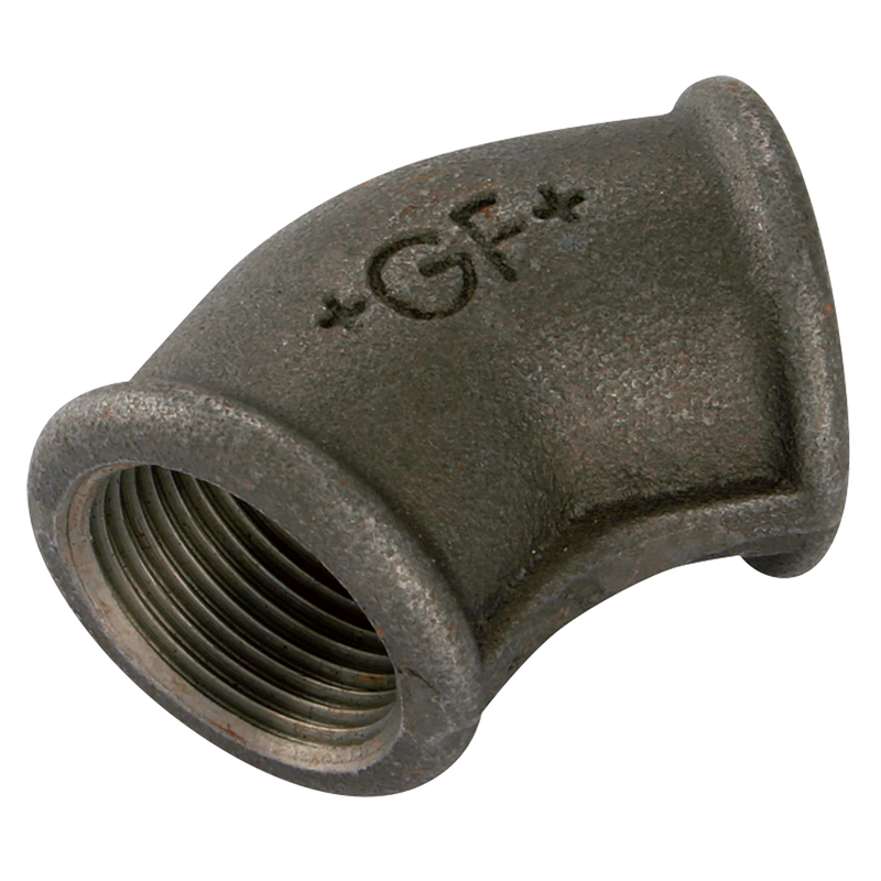 BSP FEM EQUAL 45 ELBOW BLACK GF120