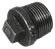 1.1/2BSPT MALE BEADED SOLID PLUG BLACK