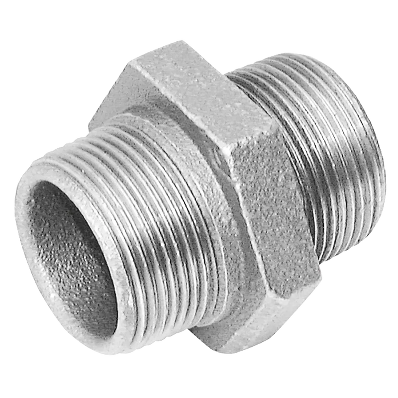 2    BSPT MALE HEX NIPPLE FIG144 GALV