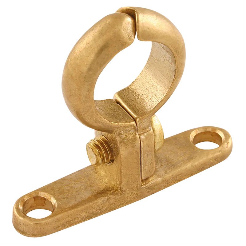 OD PIPE CLIP WALL MOUNT BRASS