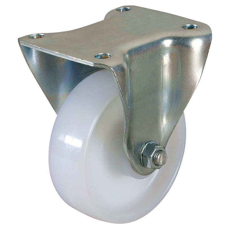 100MM FIXED CASTOR PLATE FTG NYL