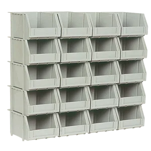 SET OF 20 POLY BINS   5 RAILS