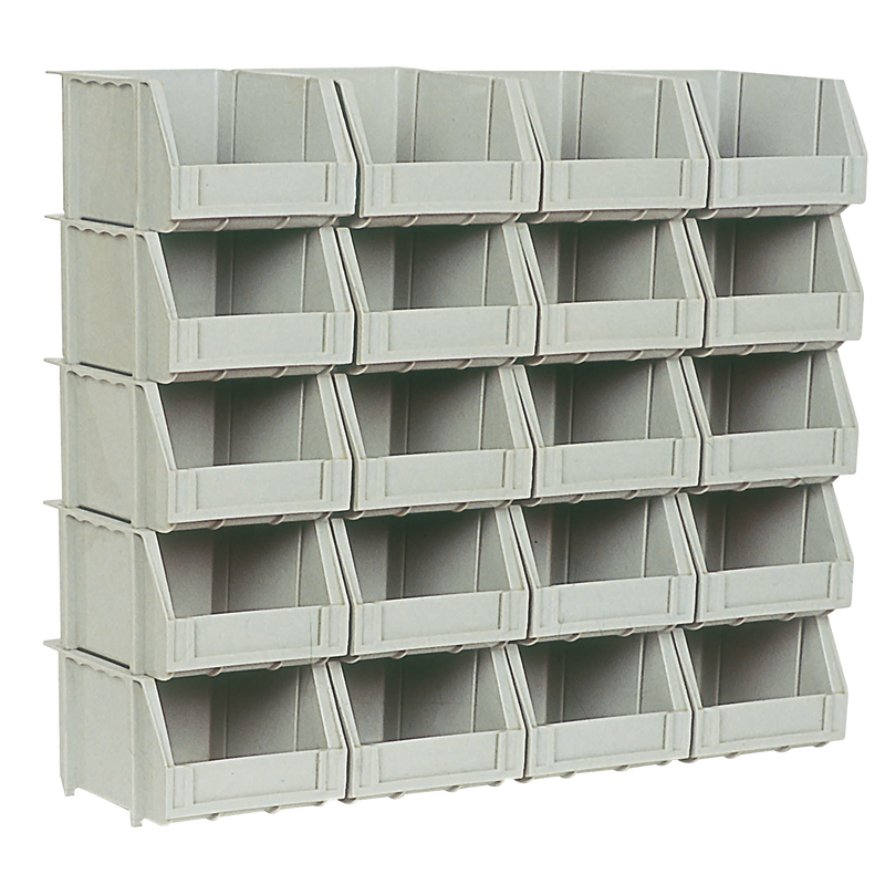 SET OF 20 POLY BINS   5 RAILS