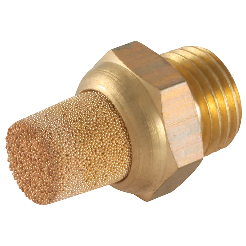 1/4 BSPP MALE SHORT SILENCER BRASS