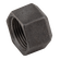 1.1/2BSPP FEMALE CAP HEX OR ROUND BLACK