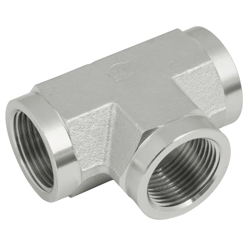 BSPP FEMALE FIXED EQUAL TEE STEEL