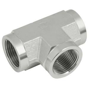 BSPP FEMALE FIXED EQUAL TEE STEEL