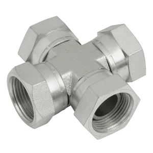 BSPP SWIVEL FEMALE CROSS STEEL