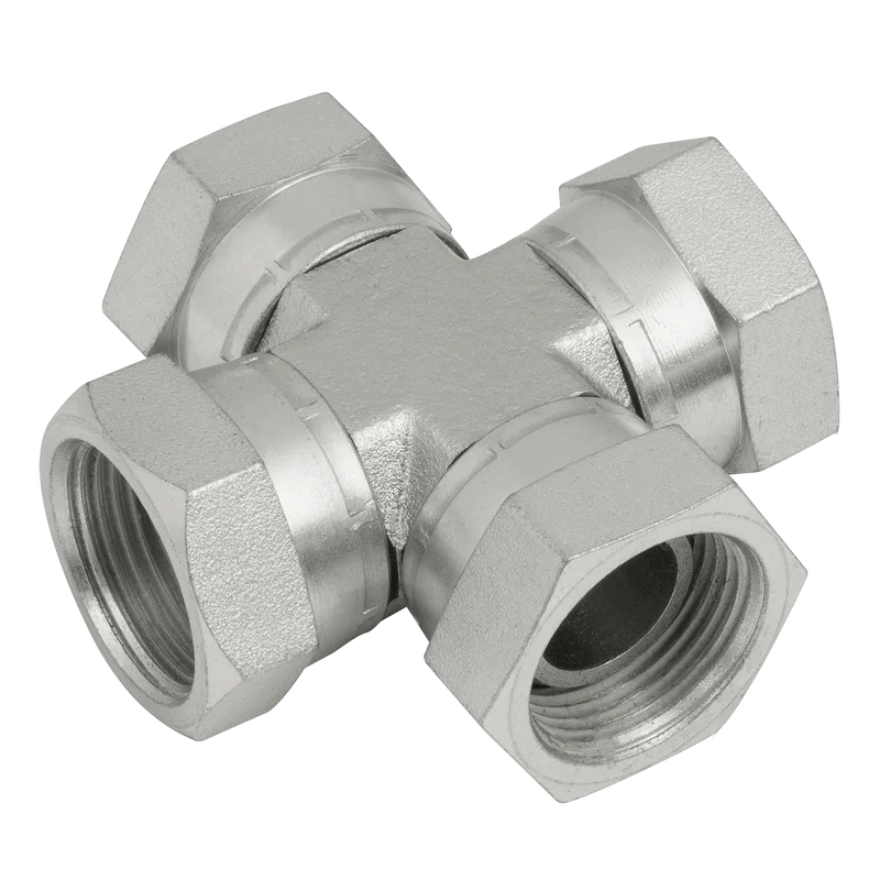 BSPP SWIVEL FEMALE CROSS STEEL