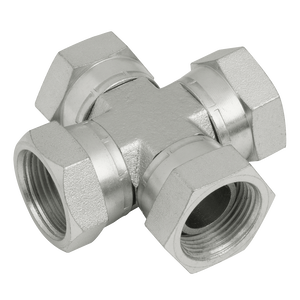 BSPP SWIVEL FEMALE CROSS STEEL