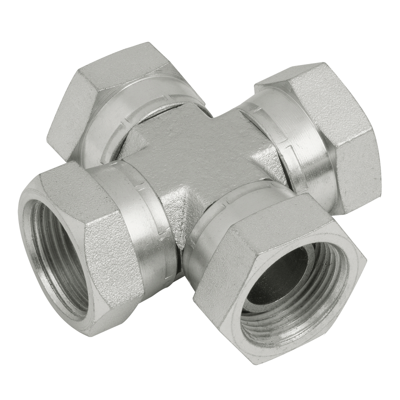 BSPP SWIVEL FEMALE CROSS STEEL