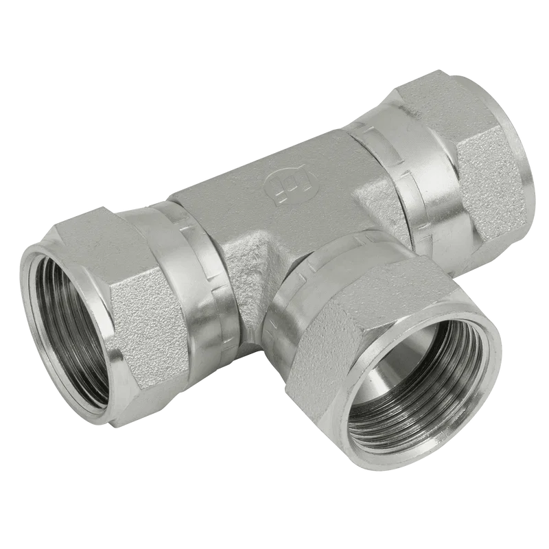 JIC SWIVEL FEMALE TEE STEEL