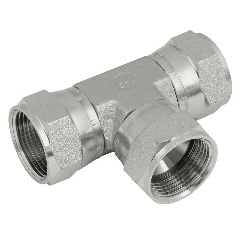 JIC SWIVEL FEMALE TEE STEEL
