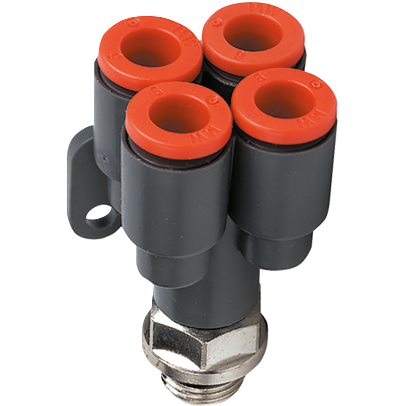 1/8BSP INLET TO 4 X 4MM OUTLETS