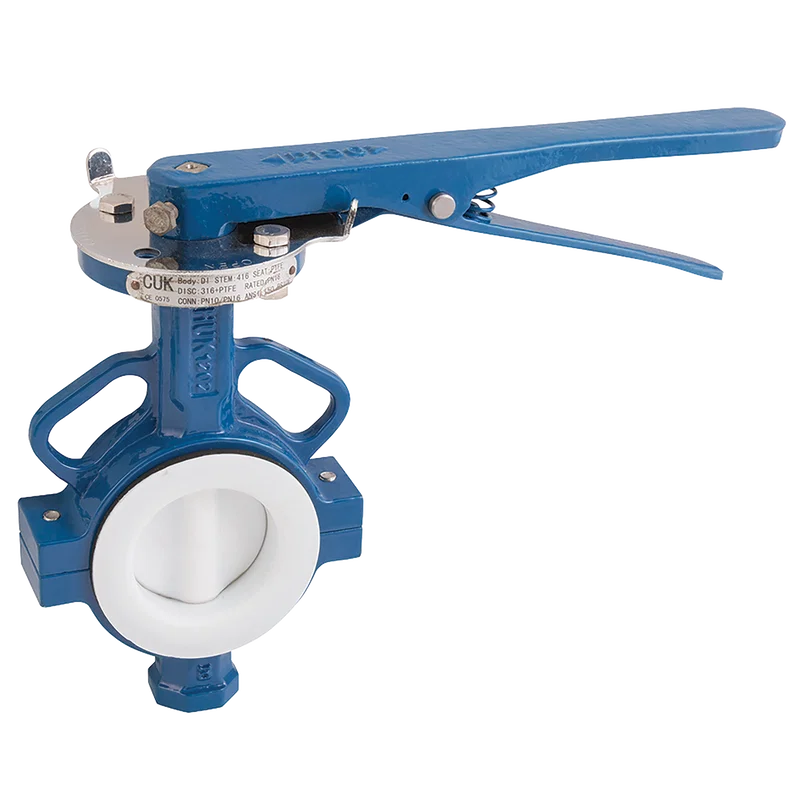 WAFER BFLY VVE PTFE LINED LVR