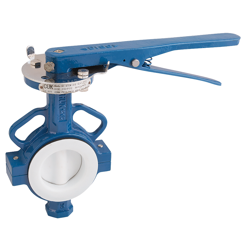 WAFER BFLY VVE PTFE LINED LVR