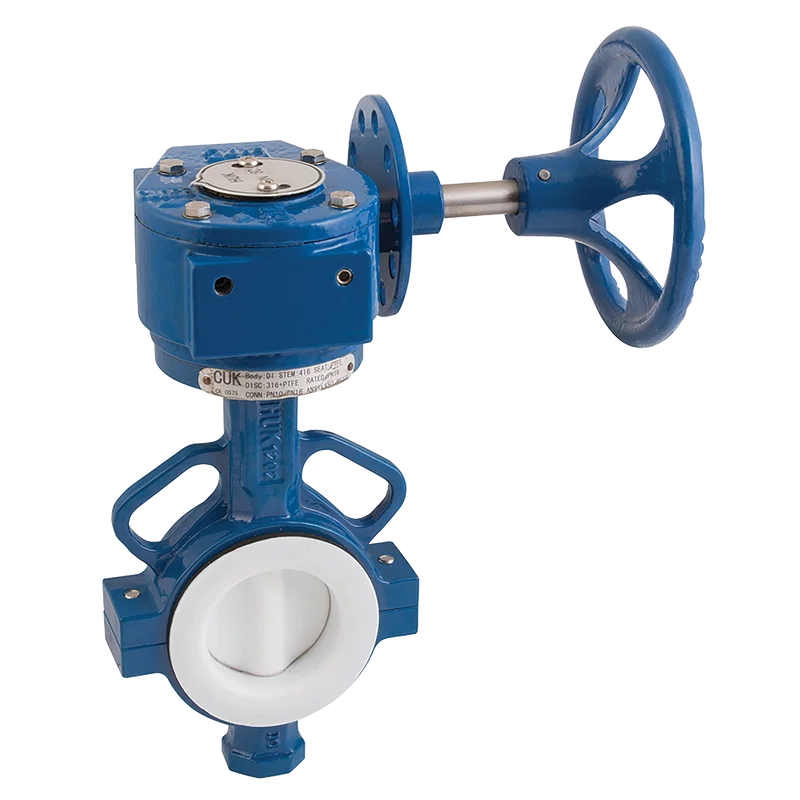 WAFER BFLY VVE PTFE LINED GEAR
