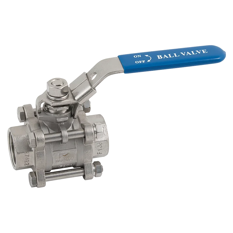 BSPP 3PC FULL BORE B/V LOCK/LVR