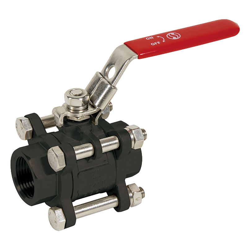 1 BSP 3 PIECE CARBON ST BALL VALVE PN40