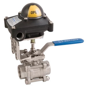 1 S/S 3 PIECE BALL VALVE WITH SWITCH BO