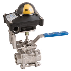 1 S/S 3 PIECE BALL VALVE WITH SWITCH BO