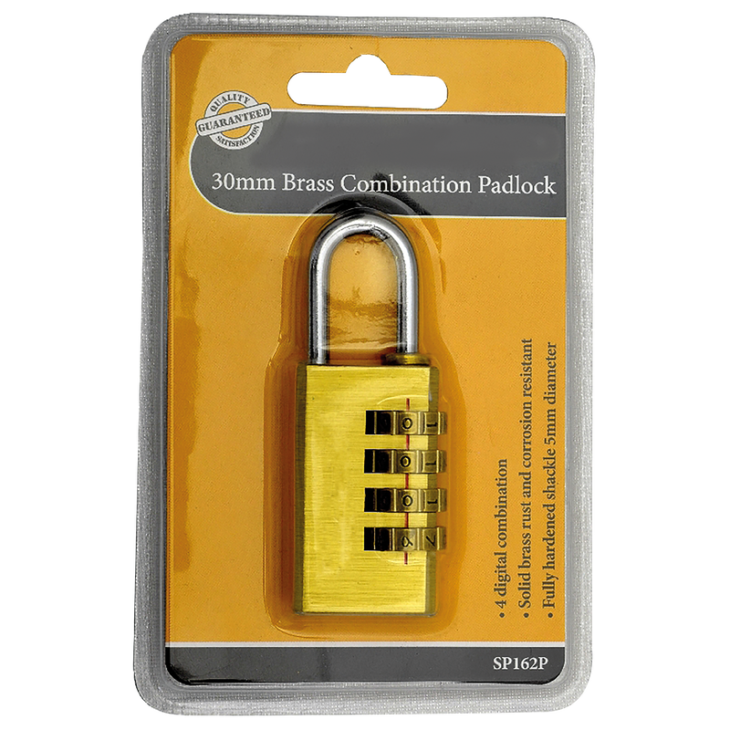 30MM (4 WHEEL) BRASS COMBIPADLOCK