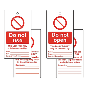 LOCKOUT TAGS DO NOT USEDOUBLE SIDED 10