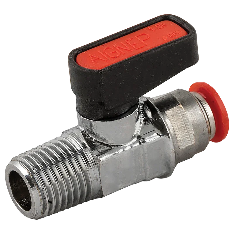 MINI BALL VALVE WITH 8MM PUSH-IN-1/4-M