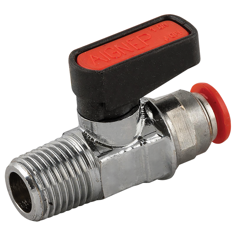 MINI BALL VALVE WITH 6MM PUSH-IN-1/8-M