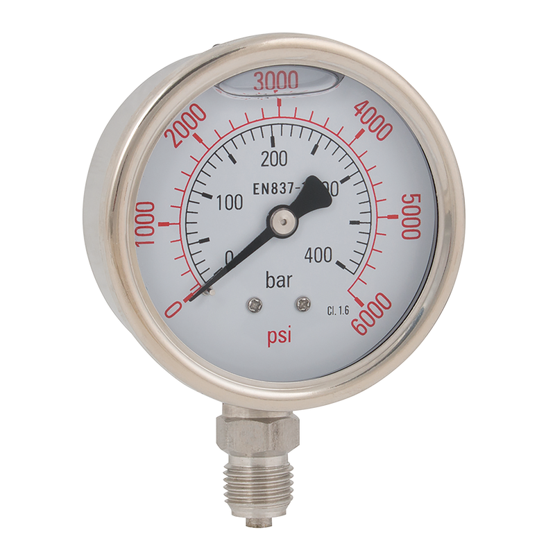 SS GAUGE 63MM DIA. 0-250 BAR/PSI G1/4