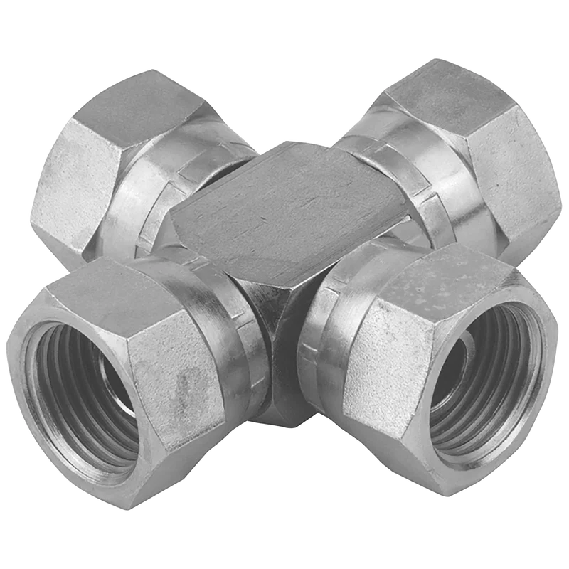8557-BSPP SWIVEL FEMALE CROSS 60 CONE
