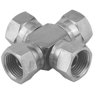 BSPP SWIVEL FEMALE CROSS 60 CONE
