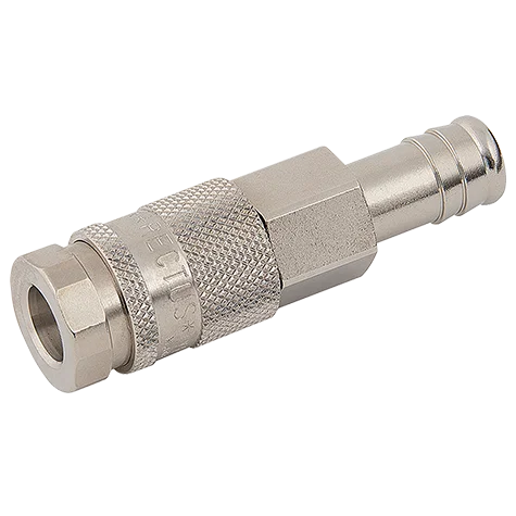 3/8  HOSE TAIL COUPLING BRASS NICKEL